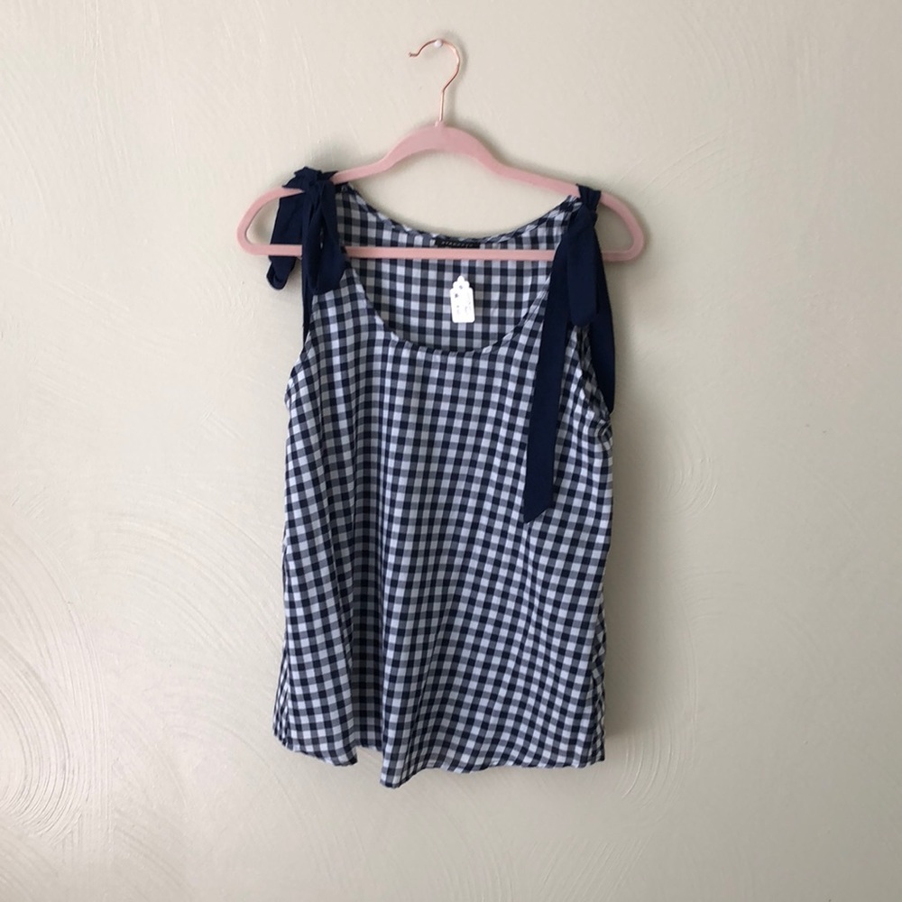 Gingham Bow Top